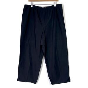 Eileen Fisher Black Cropped Pants Side Zip 3X